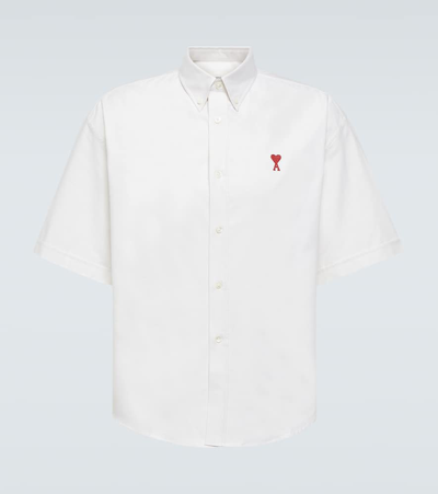 Ami Alexandre Mattiussi Ami Paris Men Cotton T-shirt With Iconic Embroidery In Multi