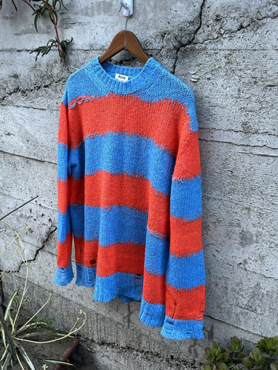 Pre-owned Acne Studios Grail Acne Kurt Cobain Distressed Mohair Sweater In Multicolor