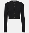 Dolce & Gabbana Ribbed Crop Button-front Cardigan In Schwarz