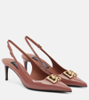 Dolce & Gabbana Pink Slingback With Metallic Logo In Patent Leather Woman In Pink