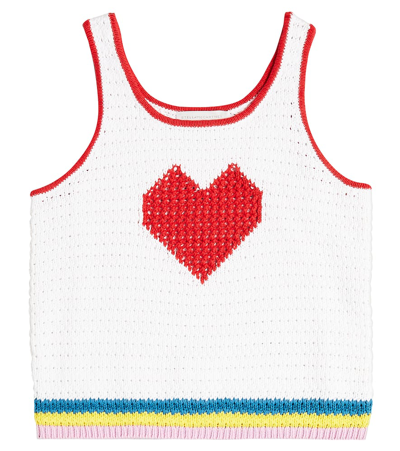 Stella Mccartney Kids' Top Aus Baumwollstrick In Elfenbein