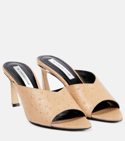 Victoria Beckham Leather Mules In Beige