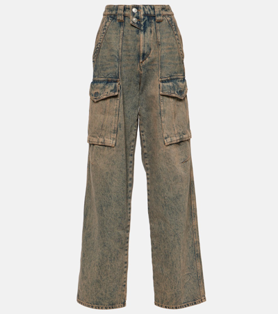 Isabel Marant Étoile Heilani Mid-rise Cargo Jeans In Blue