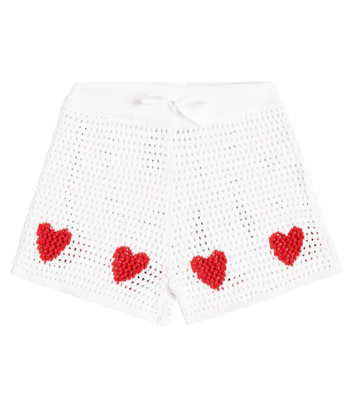 Stella Mccartney Kids' Knit Cotton Shorts In White