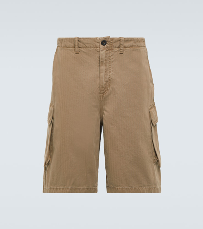 OUR LEGACY MOUNT HERRINGBONE COTTON CARGO SHORTS