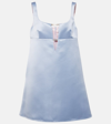 Nina Ricci Crystal-embellished Satin-finish Dress In Sky Blue