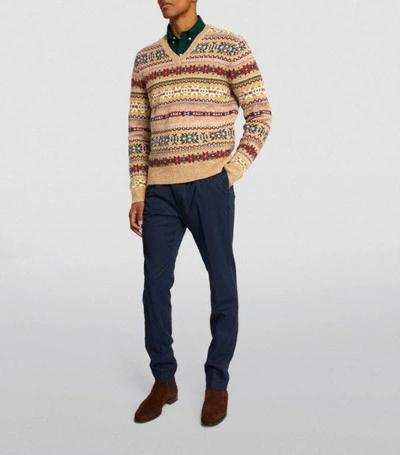 Pre-owned Cashmere Wool X Coloured Cable Knit Sweater Polo Ralph Laurent Silk Cashmere Knitted Sweater In Mix