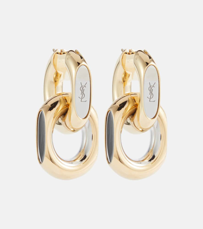 Saint Laurent Cassandre Hoop Earrings In Gold