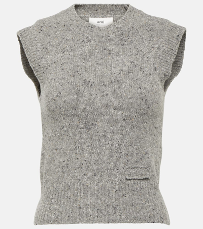Ami Alexandre Mattiussi Ami Wool-blend Sweat Vest In Grey