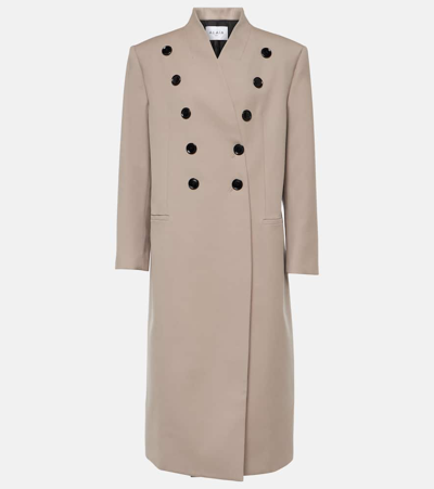 Alaïa Oversized Wool Coat In Beige