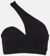 Monot One-shoulder Cropped Top In Black