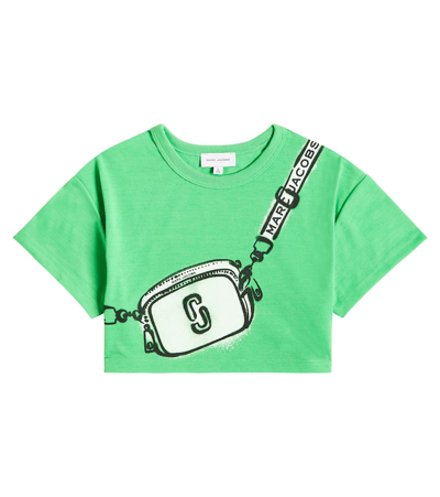 Marc Jacobs Kids' Snapshot-print Cropped T-shirt In Multicoloured