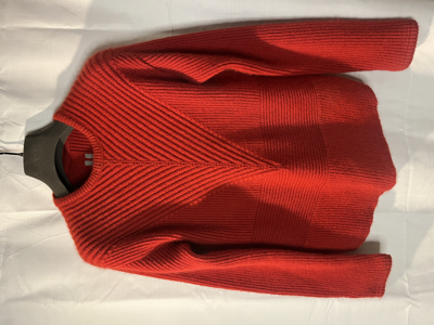Pre-owned Rick Owens Fw19 Larry Cropped Knit In Cardinal Red