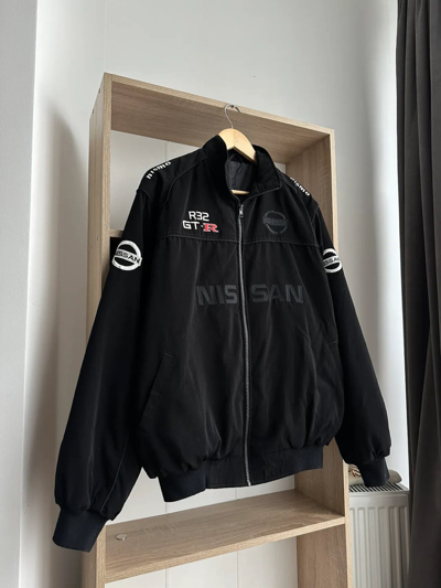 Pre-owned Formula Uno X Racing Vintage Nisan R32 Gt-r Racing Black Big Logo Jacket