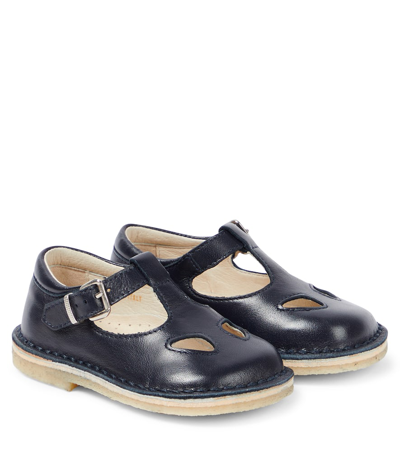 Il Gufo Baby Leather Flats In Blue