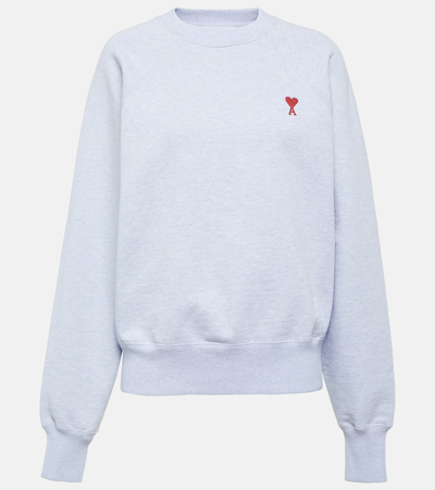 Ami Alexandre Mattiussi Ami Paris Ami De Coeur Light Crewneck Sweatshirt In Blue