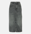 Isabel Marant Etoile Denim Midi Skirt In Grey Cotton In Grey