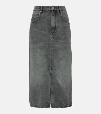 Isabel Marant Blue Julicia Denim Midi Skirt In Washed Blue