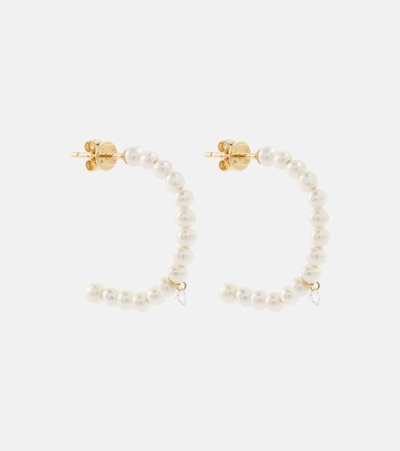 Persée 18kt Gold Hoop Earrings With Pearls And Diamonds