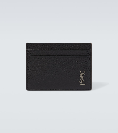 Saint Laurent Leather Card Holder In Black
