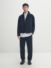 Massimo Dutti Gestreiftes Baumwollhemd Im Regular-fit In Türkis