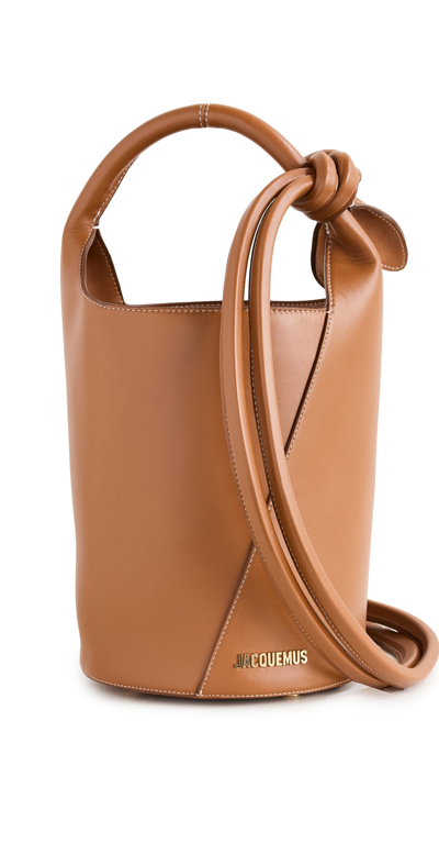 Jacquemus Women's Le Petit Tourni Leather Bucket Bag In Brown
