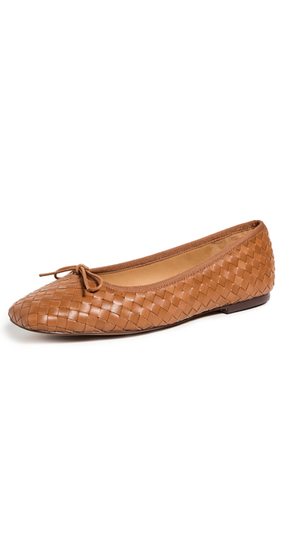 Madewell Polina Soft Square Woven Ballet Flats Warm Coffee