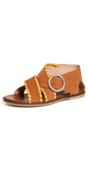 Shekudo Kerou Sandals Burnt Orange/yellow In Burnt Orange/yellow
