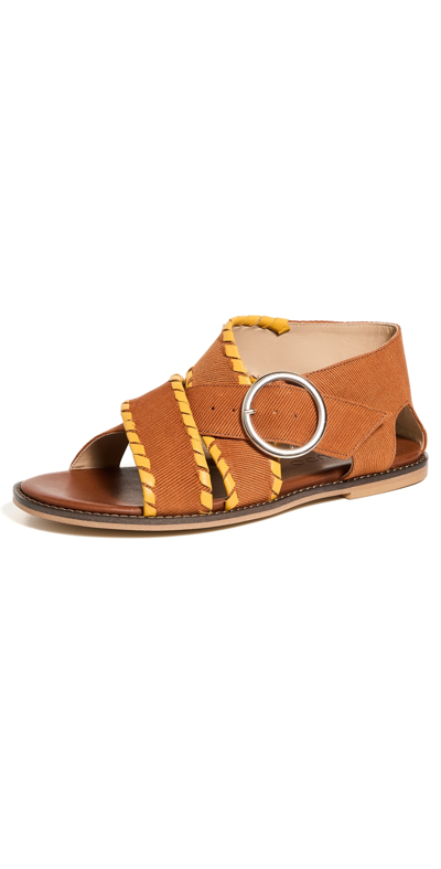 Shekudo Kerou Sandals Burnt Orange/yellow