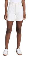 Agolde Dame High-rise Cuffed Denim Shorts In Fortune Cookie