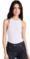 Tibi Ribbed T Tank White In White