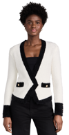 L AGENCE GEORGIA CONTRAST CARDIGAN BLAZER WHITE/BLACK