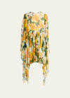 Dolce & Gabbana Silk Chiffon Rose-print Dress In Whtprtyell
