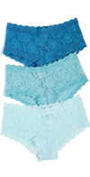 HANKY PANKY 3 PACK LACE BOY SHORTS SOMETHING BLUE