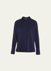 Kobi Halperin Larissa Split-cuff Button-down Blouse In Midnight Blue