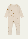 Konges Slojd Kid's Fruit Motif Jersey Coverall In Lemon
