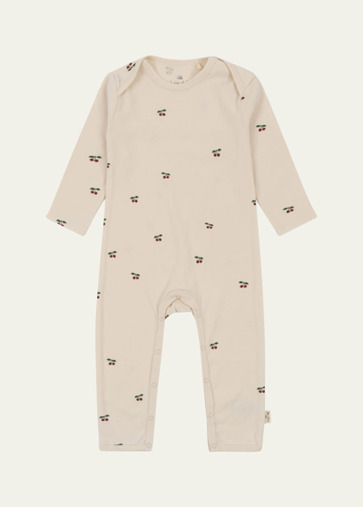 Konges Slojd Kid's Fruit Motif Jersey Coverall In Cherry