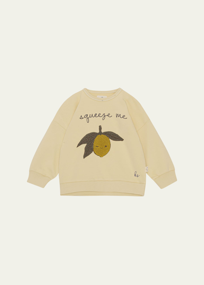 Konges Slojd Kids' Girl's Lou Organic Cotton Sweatshirt In Sea Mist