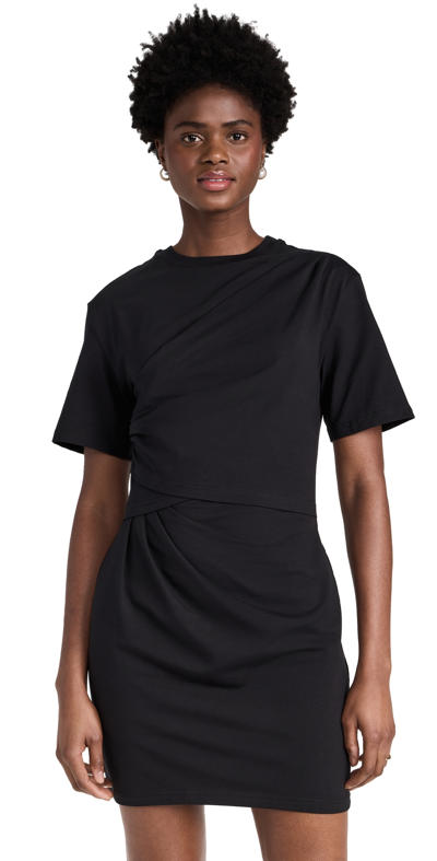 Simkhai Zeus Short-sleeve Draped T-shirt Dress In Black