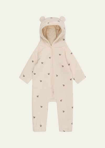 Konges Slojd Kid's Fruit Motif Hooded Coverall In Cherry