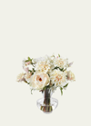 DIANE JAMES BLUSH PEONIES, LISIANTHUS, AND DAHLIAS IN A TAPERED VASE