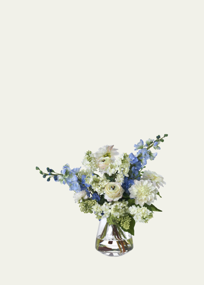 Diane James Delphinium Lilacs And Dahlias In A Tapered Vase In White