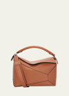 LOEWE PUZZLE EDGE LEATHER SHOULDER BAG