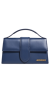 Jacquemus Dark Navy Le Grand Bambino Leather Top-handle Bag In Bleu Marine Foncé