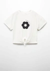 MANGO T-SHIRT WITH FLOWER APPLIQUE OFF WHITE