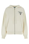 Prada White Cashmere Blend Sweatshirt In White