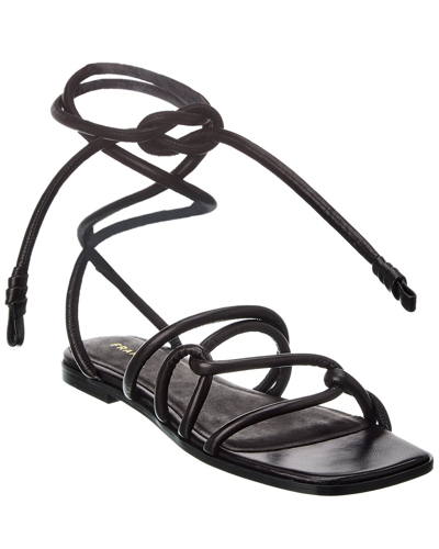 Frame Le Remi Leather Lace-up Sandals In Noir