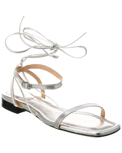 Frame Women's Le Ramona Metallic Leather Lace-up Sandals In Silver