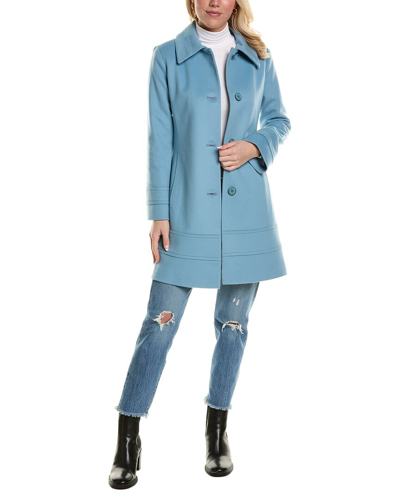 Fleurette Tailored Wool Coat In Blue