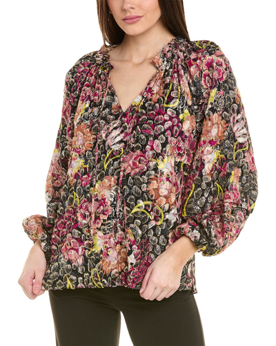 KOBI HALPERIN KOBI HALPERIN AUGUST METALLIC CLIP DOT BLOUSE